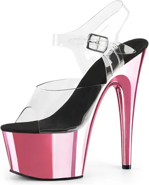 17CM Electroplating Waterproof Platform Transparent Surface Stiletto Sandals Nightclub Catwalk Banquet Women's Shoes Sexy Steel Tube Shoes