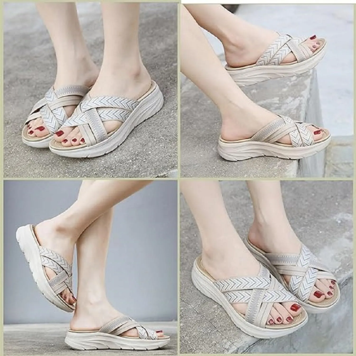2025 New Orthopedic Sandals for Women Comfortable Recovery Walking Slides Arch Support Plantar Fasciitis Soft Cushion Wide Width