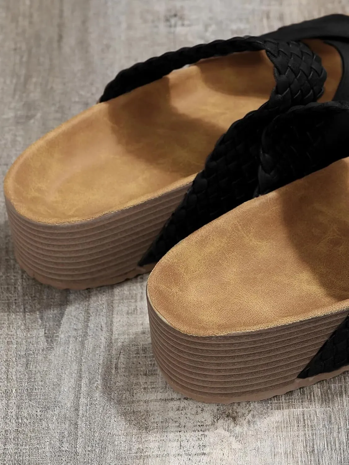 2025 Women'S Platform Sandals Flat Shoes Fashion Casual Hollow Open Toe Comfortable and Lightweight Outdoor Slippers