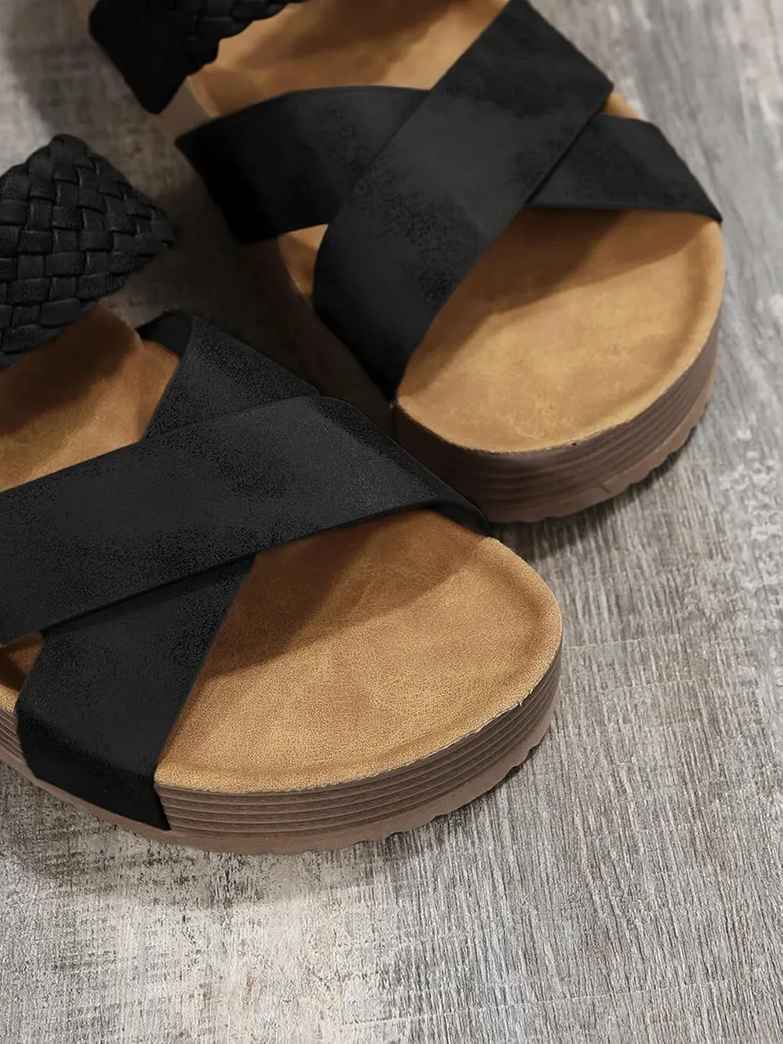 2025 Women'S Platform Sandals Flat Shoes Fashion Casual Hollow Open Toe Comfortable and Lightweight Outdoor Slippers
