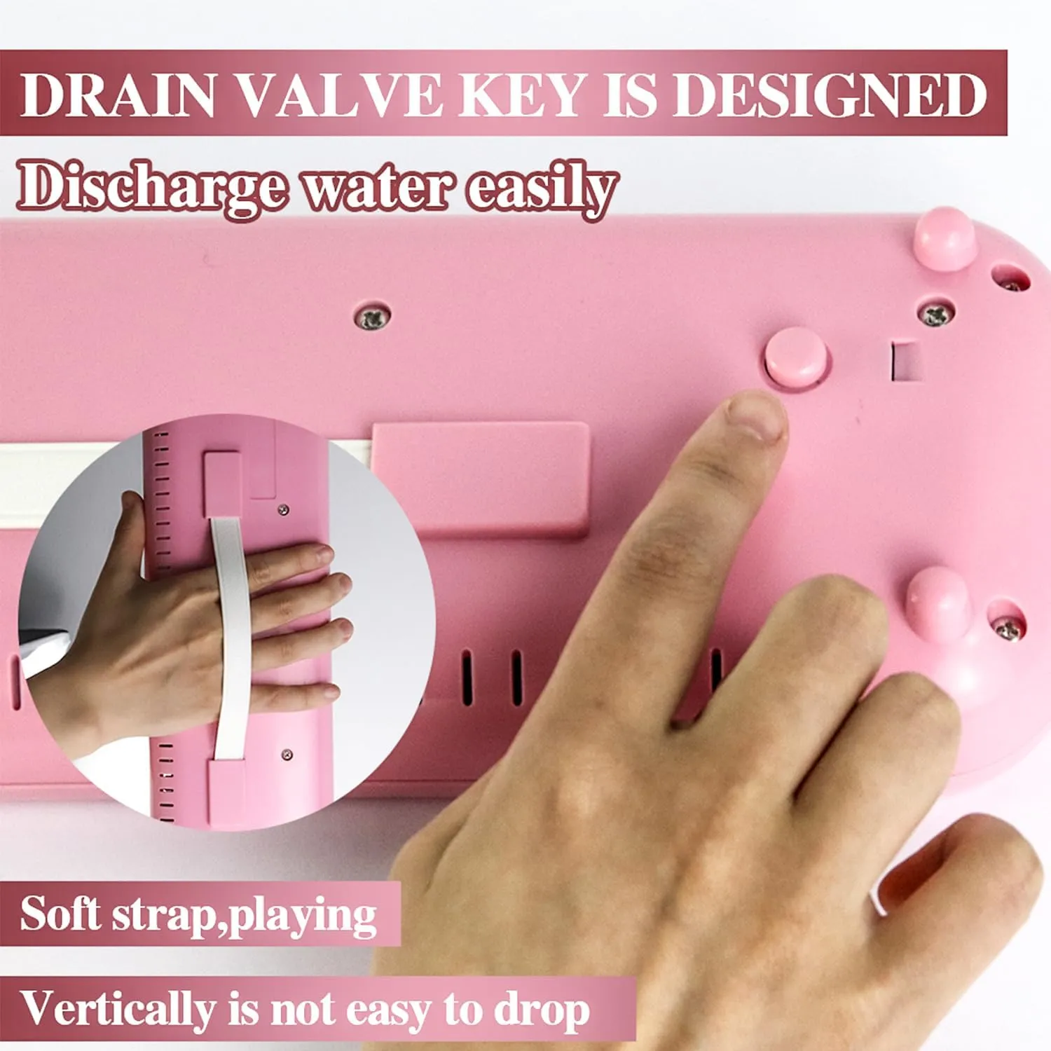 37 Keys Melodica Instrument, Soprano Melodica Air Piano Keyboard Pianica with 2 Soft Long Tubes, 2 Short Mouthpieces and Carrying Bag (Pink)