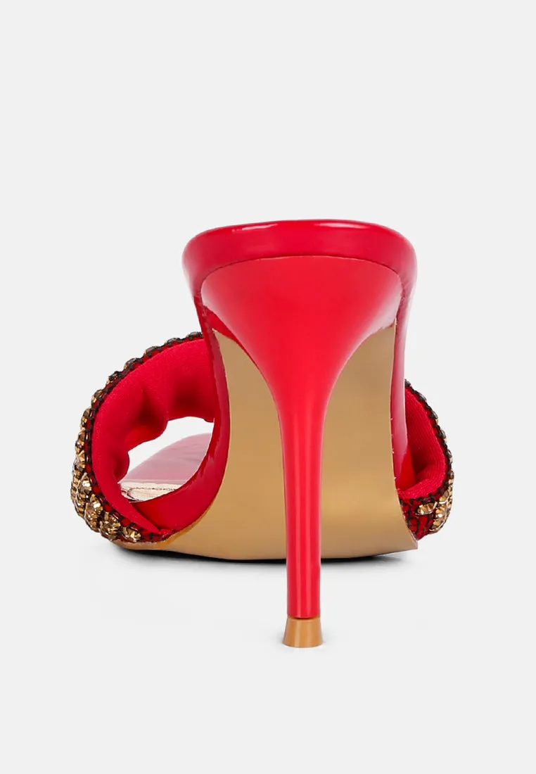 Adina Diamante Embellished Slip On Sandals By Ruw