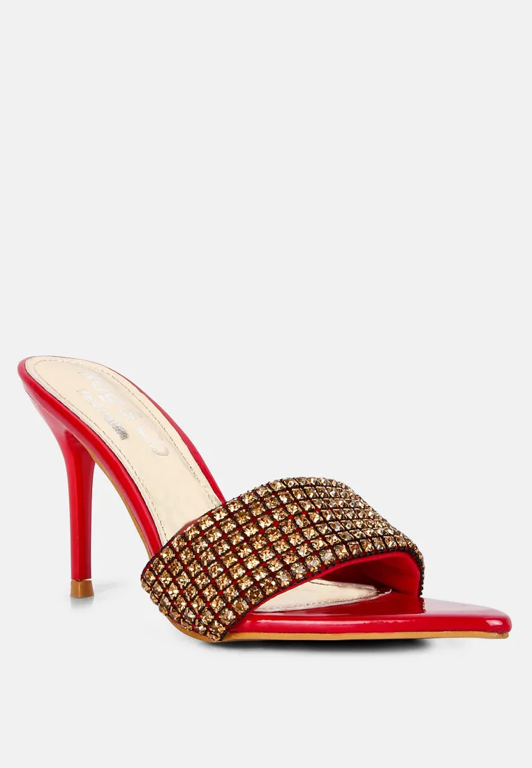 Adina Diamante Embellished Slip On Sandals By Ruw
