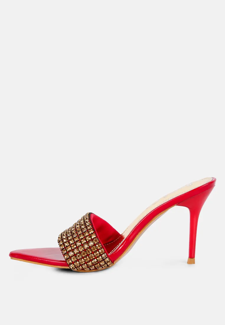 Adina Diamante Embellished Slip On Sandals By Ruw