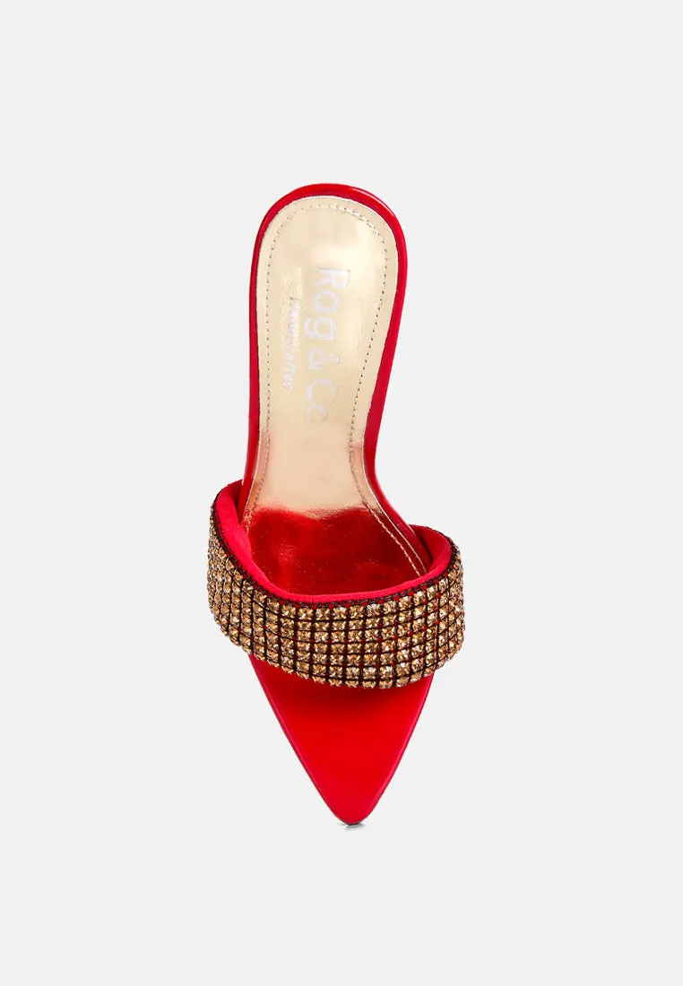 Adina Diamante Embellished Slip On Sandals By Ruw