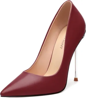 AMBELIGHT High Heels Pumps for Women Stiletto Pointed Closed Toe Slip on Sexy Classic Elegant Dressy Shoes