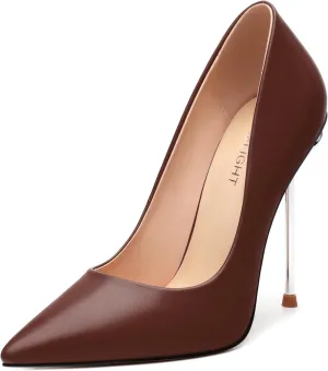AMBELIGHT High Heels Pumps for Women Stiletto Pointed Closed Toe Slip on Sexy Classic Elegant Dressy Shoes