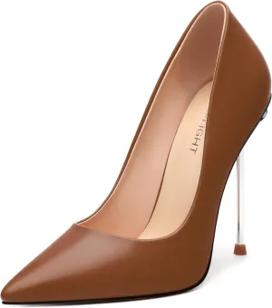 AMBELIGHT High Heels Pumps for Women Stiletto Pointed Closed Toe Slip on Sexy Classic Elegant Dressy Shoes