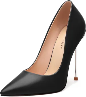 AMBELIGHT High Heels Pumps for Women Stiletto Pointed Closed Toe Slip on Sexy Classic Elegant Dressy Shoes