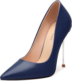 AMBELIGHT High Heels Pumps for Women Stiletto Pointed Closed Toe Slip on Sexy Classic Elegant Dressy Shoes