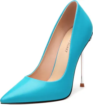 AMBELIGHT High Heels Pumps for Women Stiletto Pointed Closed Toe Slip on Sexy Classic Elegant Dressy Shoes