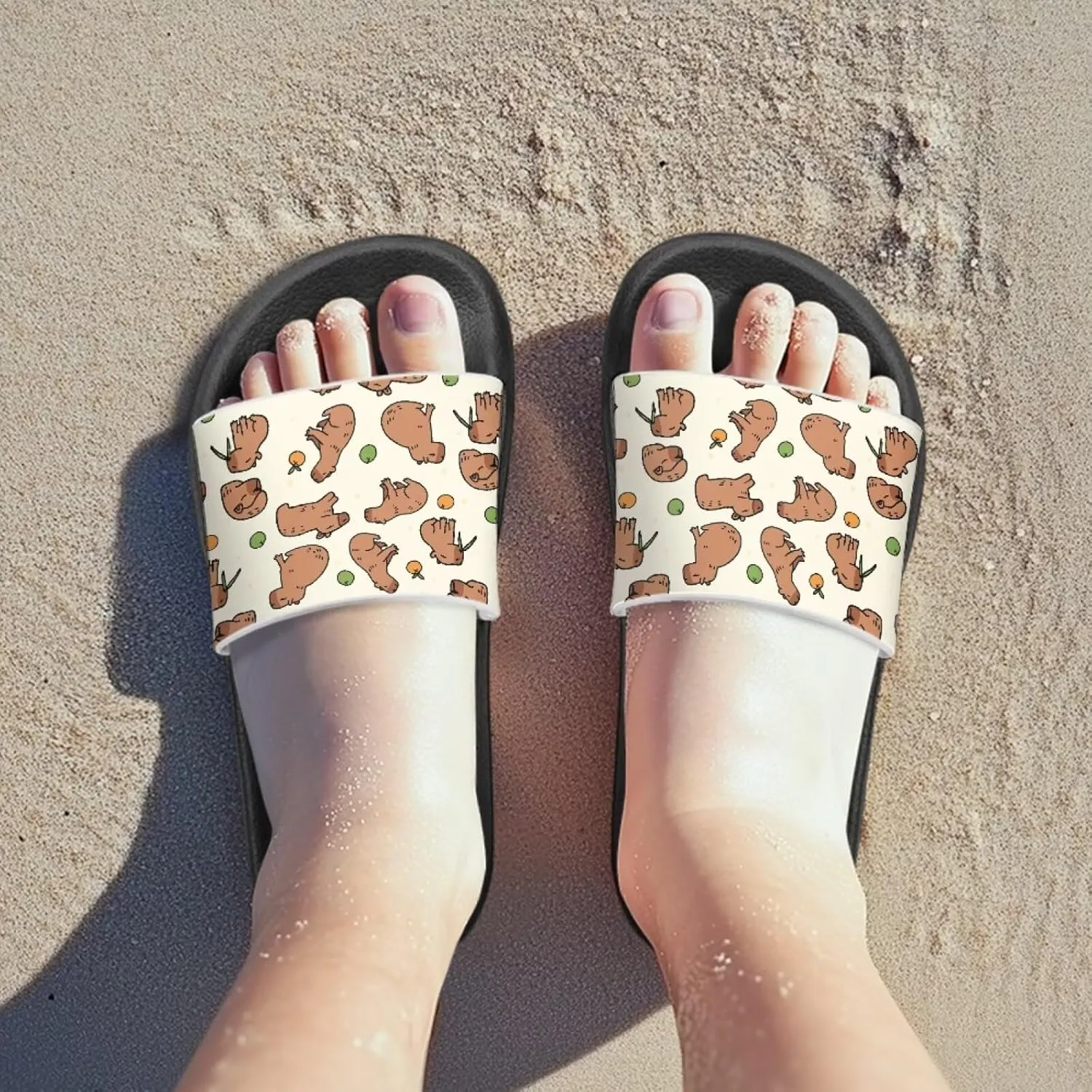 Animal Pattern Sandals House Slides Children's Cozy Pillow Slippers Soft Non-Slip for Beach Pool Bathroom