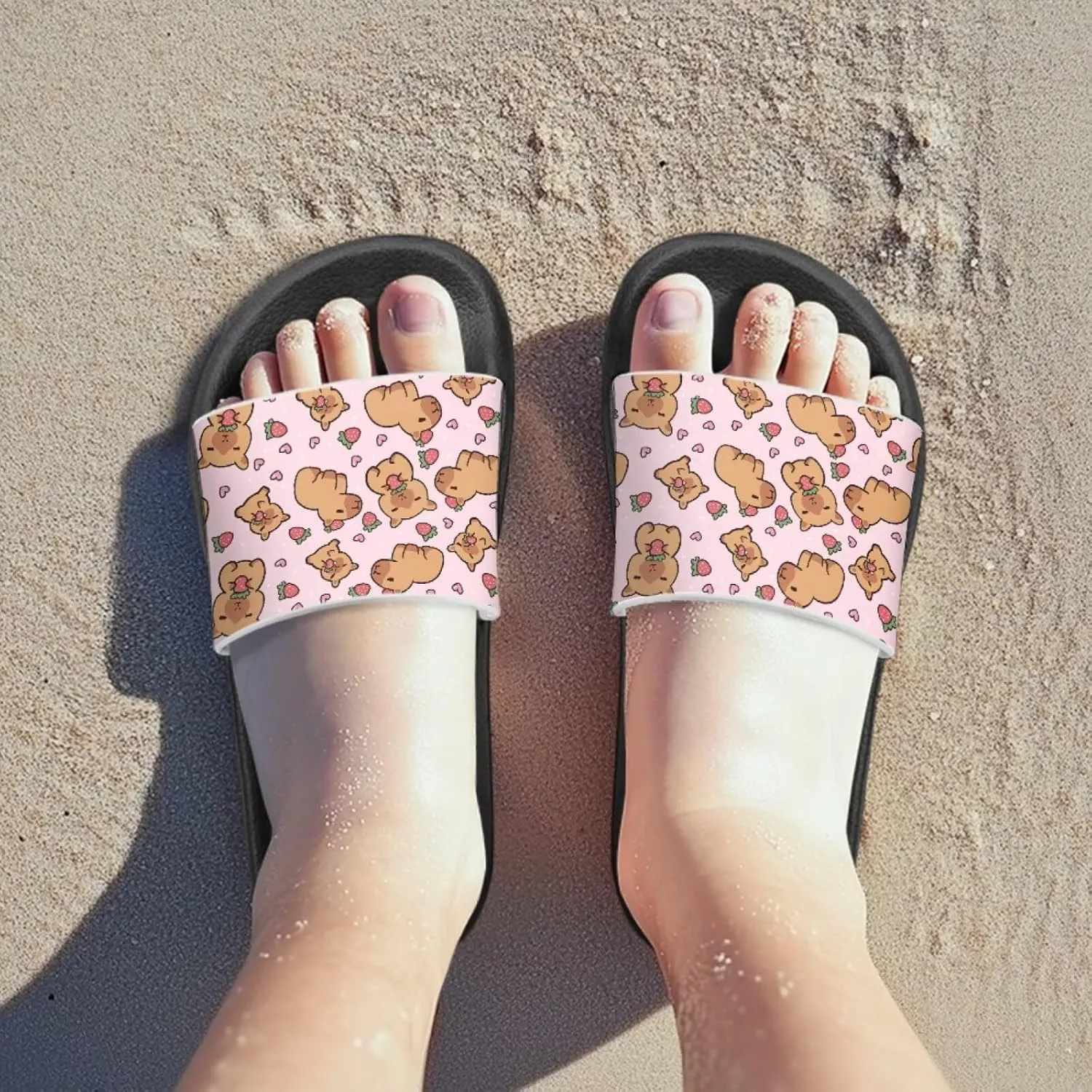 Animal Pattern Sandals House Slides Children's Cozy Pillow Slippers Soft Non-Slip for Beach Pool Bathroom