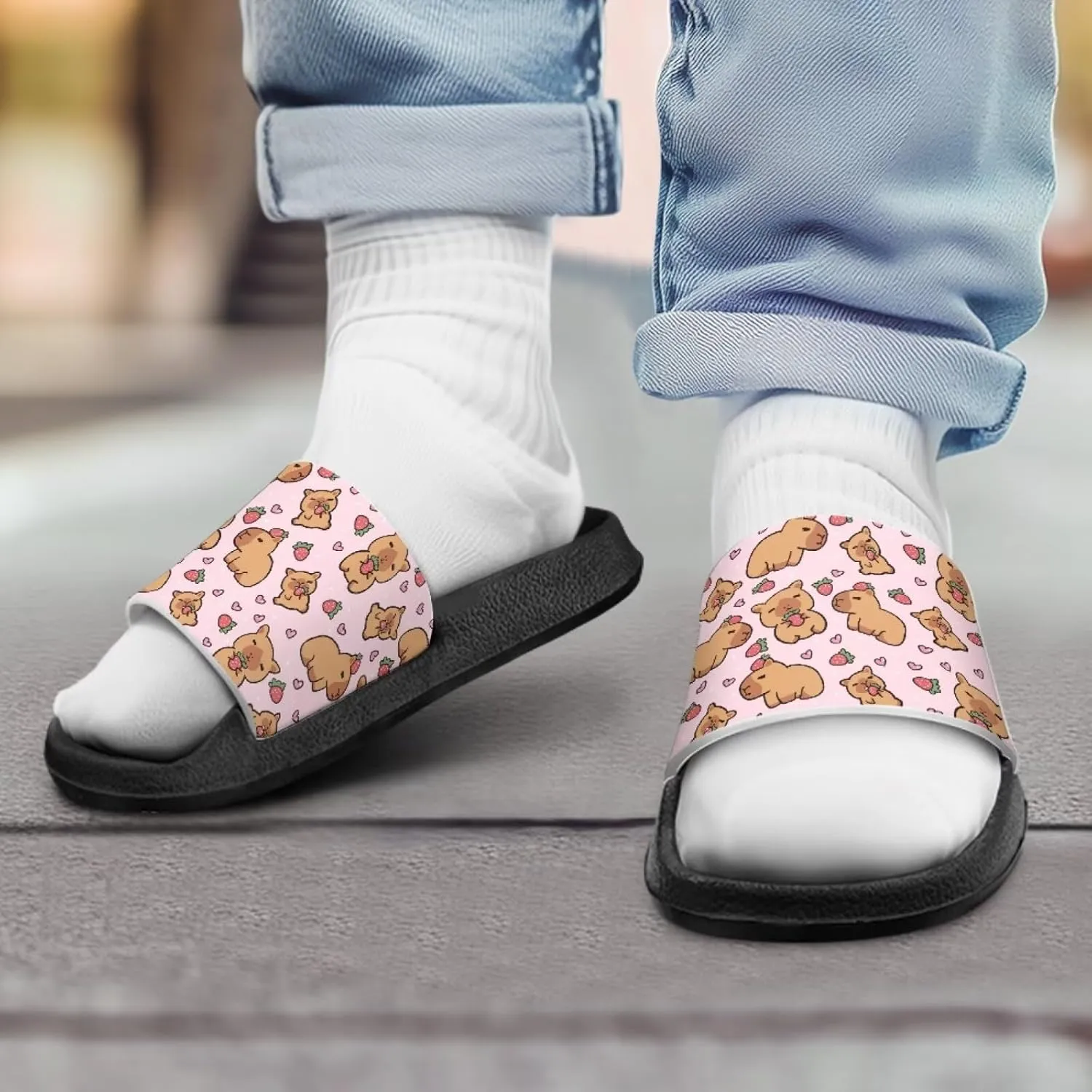 Animal Pattern Sandals House Slides Children's Cozy Pillow Slippers Soft Non-Slip for Beach Pool Bathroom
