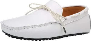 ANUFER Mens Faux Leather Stylish Moccasin Slippers Penny Loafers