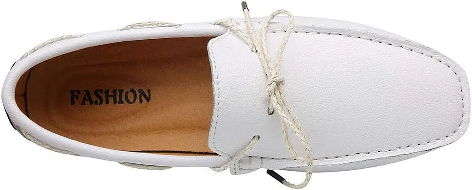 ANUFER Mens Faux Leather Stylish Moccasin Slippers Penny Loafers