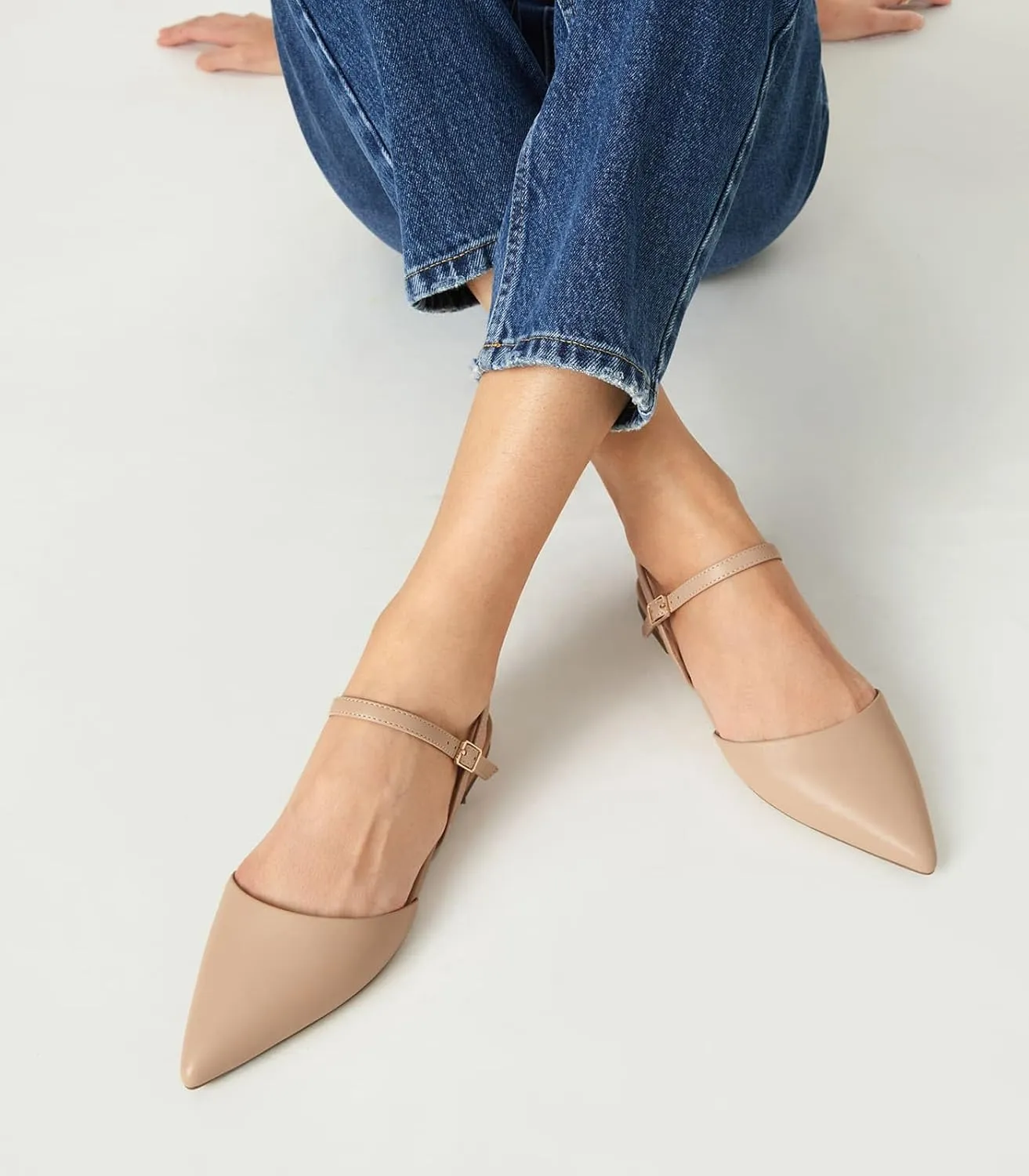 Arromic Women‘s Pointed Toe Slingback Flats Shoes for Work Office Casual Dress