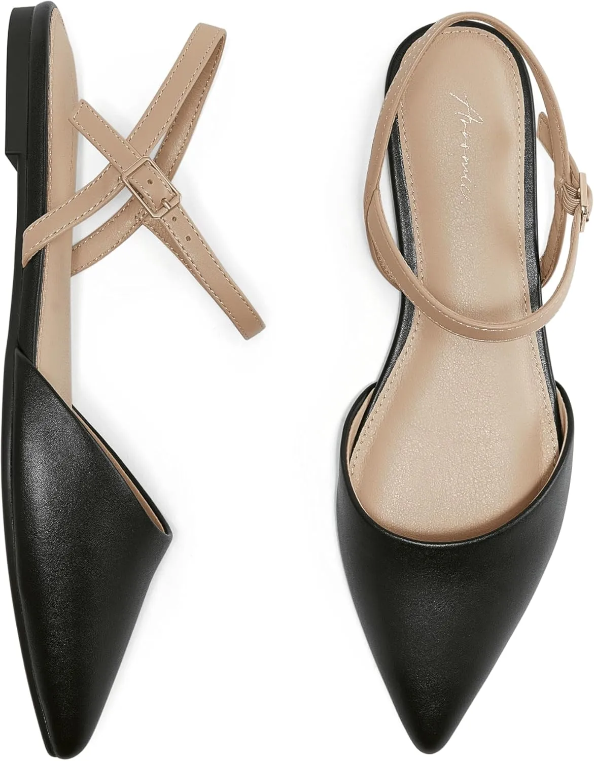 Arromic Women‘s Pointed Toe Slingback Flats Shoes for Work Office Casual Dress