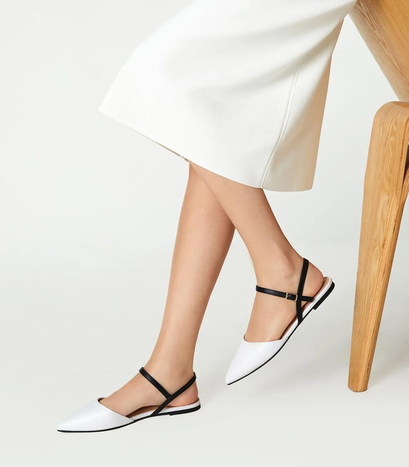 Arromic Women‘s Pointed Toe Slingback Flats Shoes for Work Office Casual Dress