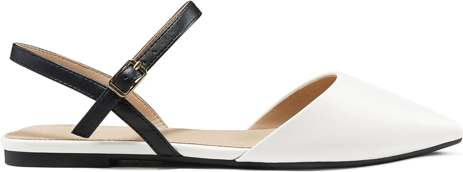 Arromic Women‘s Pointed Toe Slingback Flats Shoes for Work Office Casual Dress