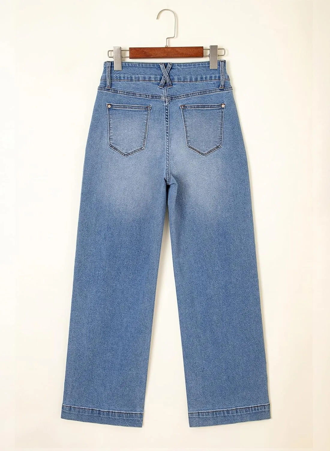 Astylish Jeans for Women Wide Leg High Waisted Stretchy Straight Leg Jean Baggy Trendy 2025 Denim Pants with Slanted Pockets
