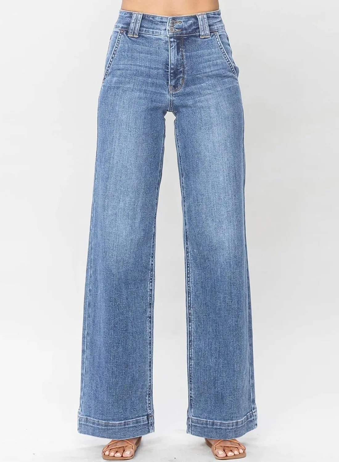 Astylish Jeans for Women Wide Leg High Waisted Stretchy Straight Leg Jean Baggy Trendy 2025 Denim Pants with Slanted Pockets