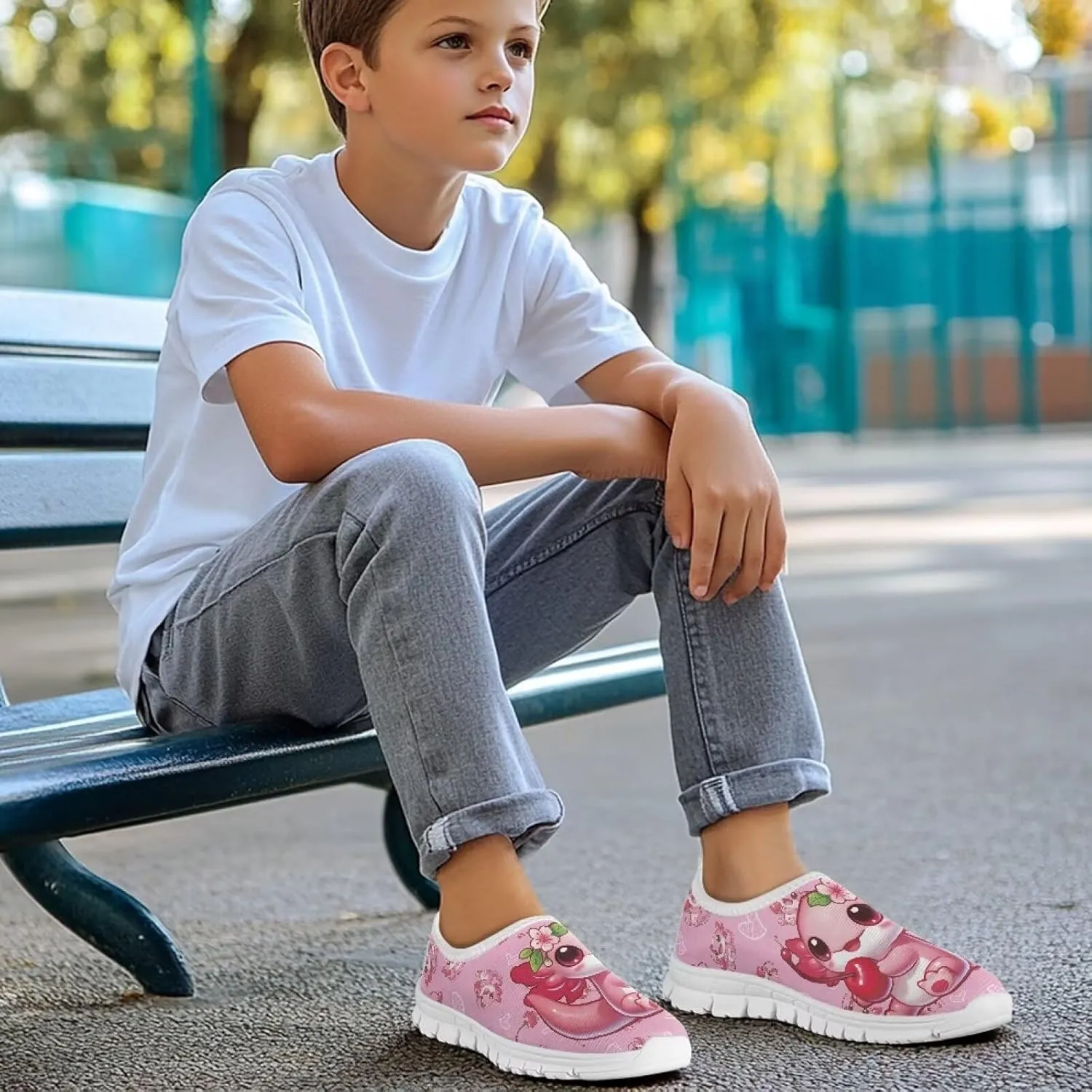 Athletics Shoes for Boys Girls,Kids Easy-to-Put-On Low-Top Shoes Children's Slip On Flats Sneakers Size 11 to 15