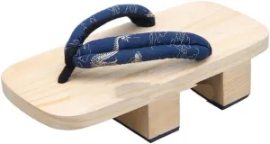 Authentic Japanese Wooden Clogs for Men & Women - Noise-Free Geta Sandals with Non-Slip Sole & Lightweight Design White