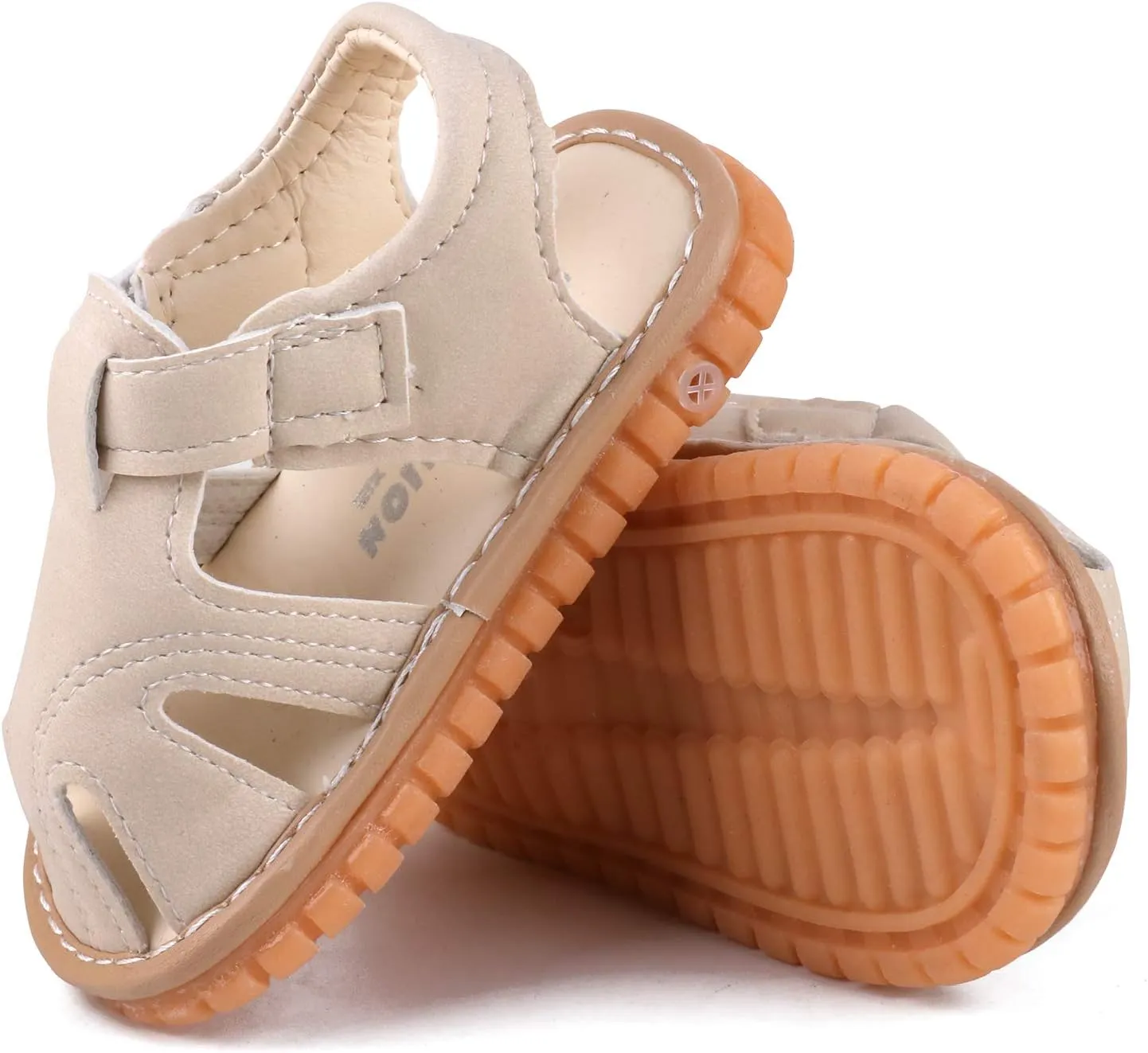 Baby Boys Girls Squeaky Sandals Summer Closed-Toe Anti-Slip Premium Rubber Sole Toddler First Walkers Shoes