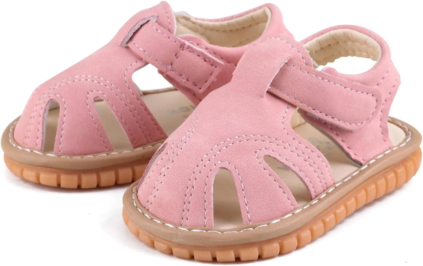 Baby Boys Girls Squeaky Sandals Summer Closed-Toe Anti-Slip Premium Rubber Sole Toddler First Walkers Shoes
