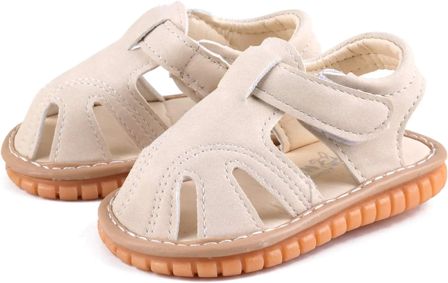 Baby Boys Girls Squeaky Sandals Summer Closed-Toe Anti-Slip Premium Rubber Sole Toddler First Walkers Shoes