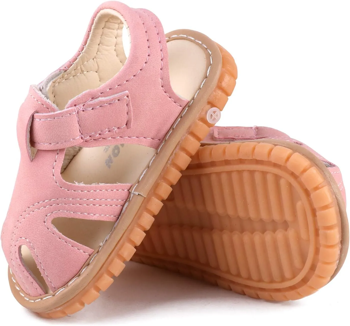 Baby Boys Girls Squeaky Sandals Summer Closed-Toe Anti-Slip Premium Rubber Sole Toddler First Walkers Shoes