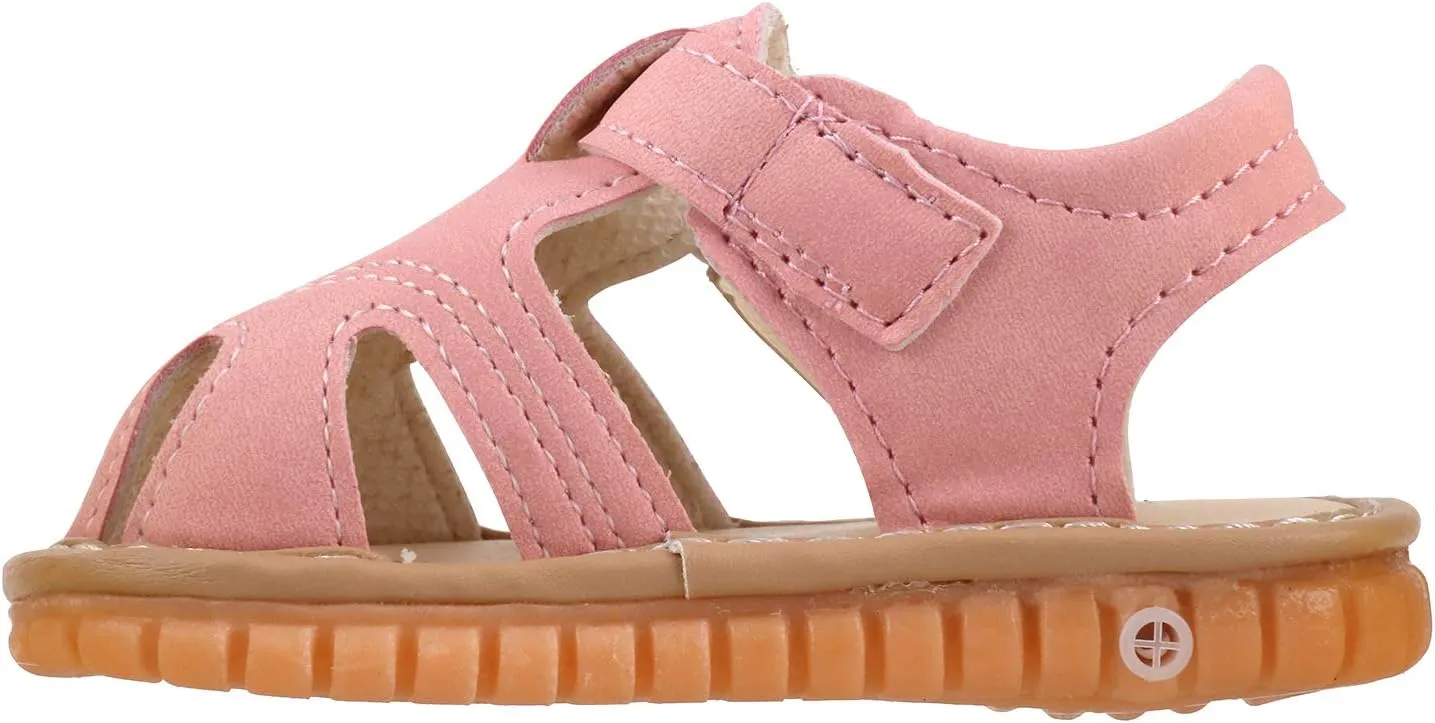 Baby Boys Girls Squeaky Sandals Summer Closed-Toe Anti-Slip Premium Rubber Sole Toddler First Walkers Shoes