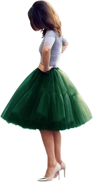 BABYONLINE D.R.E.S.S. Women Tutu Skirt Knee Tulle Skirt Petticoat Skirts Crinoline Rockabilly Tutu Skirt Slip