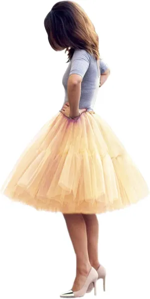 BABYONLINE D.R.E.S.S. Women Tutu Skirt Knee Tulle Skirt Petticoat Skirts Crinoline Rockabilly Tutu Skirt Slip