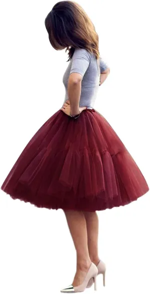 BABYONLINE D.R.E.S.S. Women Tutu Skirt Knee Tulle Skirt Petticoat Skirts Crinoline Rockabilly Tutu Skirt Slip