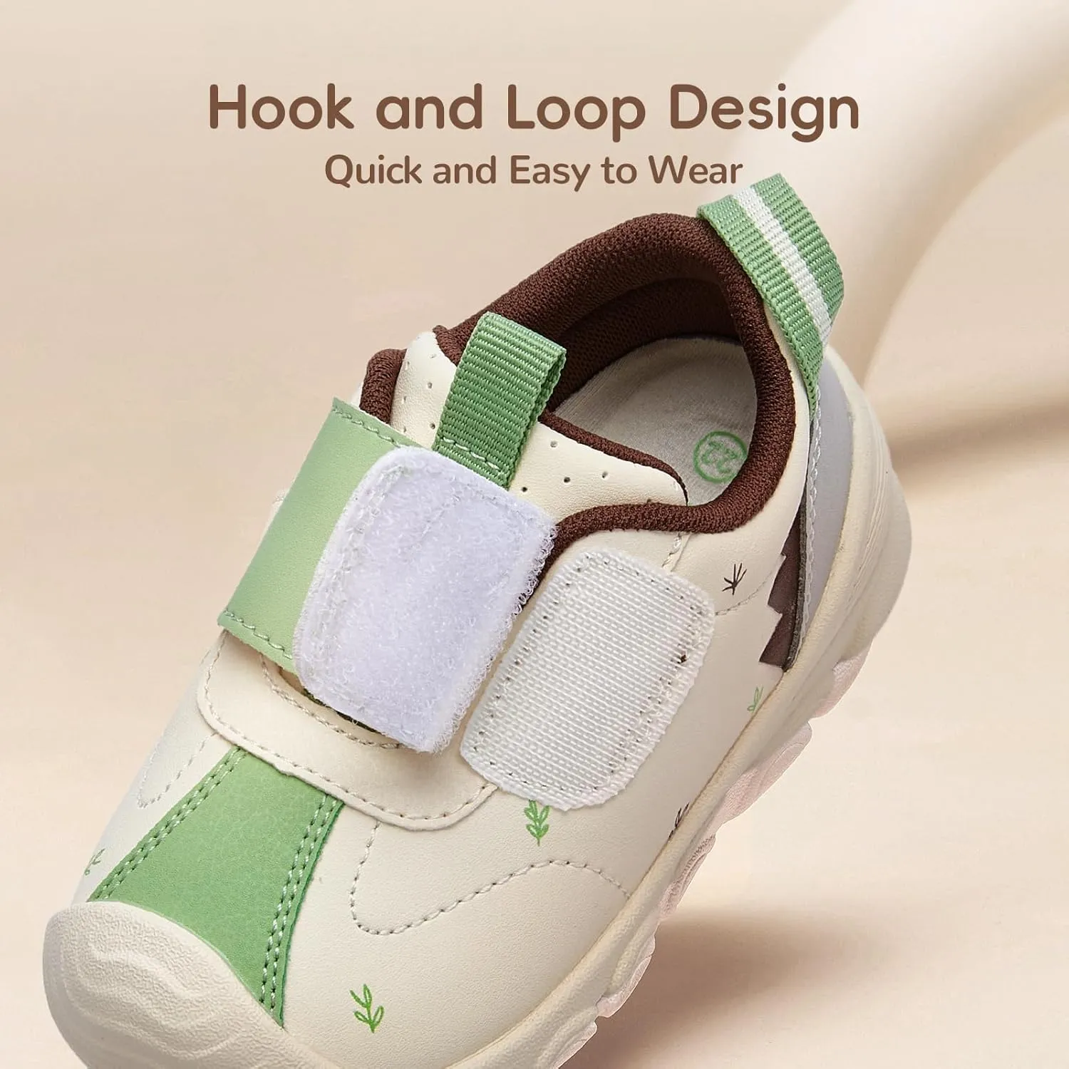 Balabala Toddler Casual Sneakers Unisex Kids Walking Shoes with Hook and Loop, Breathable Cozy and Lightweight