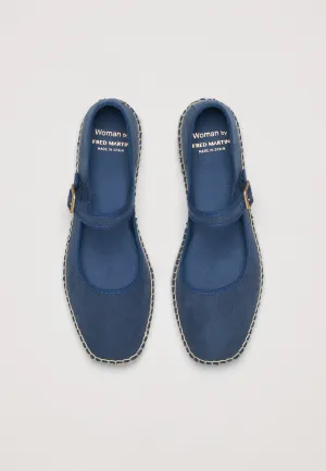 Ballerinas - Teal Blue Vegan Suede