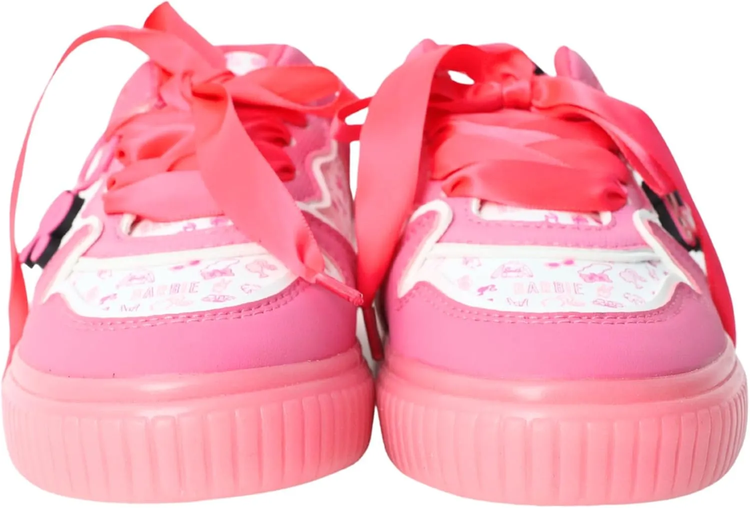 Barbie Girls Lowtop Sneakers Shoes Athletic Pink and White Sizes 11-3 (Little Kid/Big Kid)