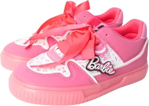 Barbie Girls Lowtop Sneakers Shoes Athletic Pink and White Sizes 11-3 (Little Kid/Big Kid)
