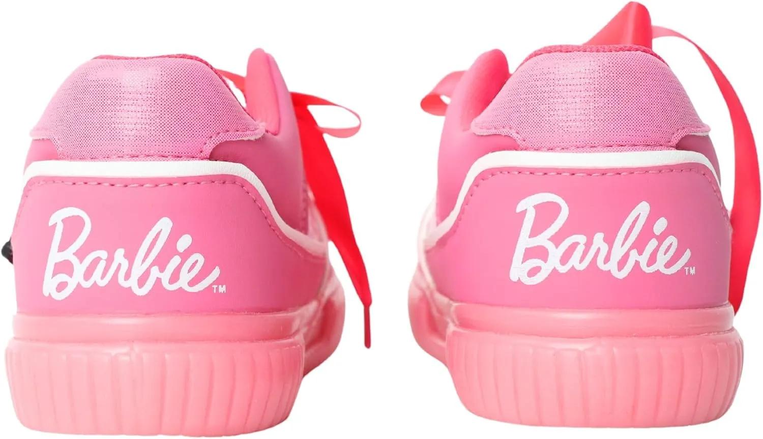 Barbie Girls Lowtop Sneakers Shoes Athletic Pink and White Sizes 11-3 (Little Kid/Big Kid)