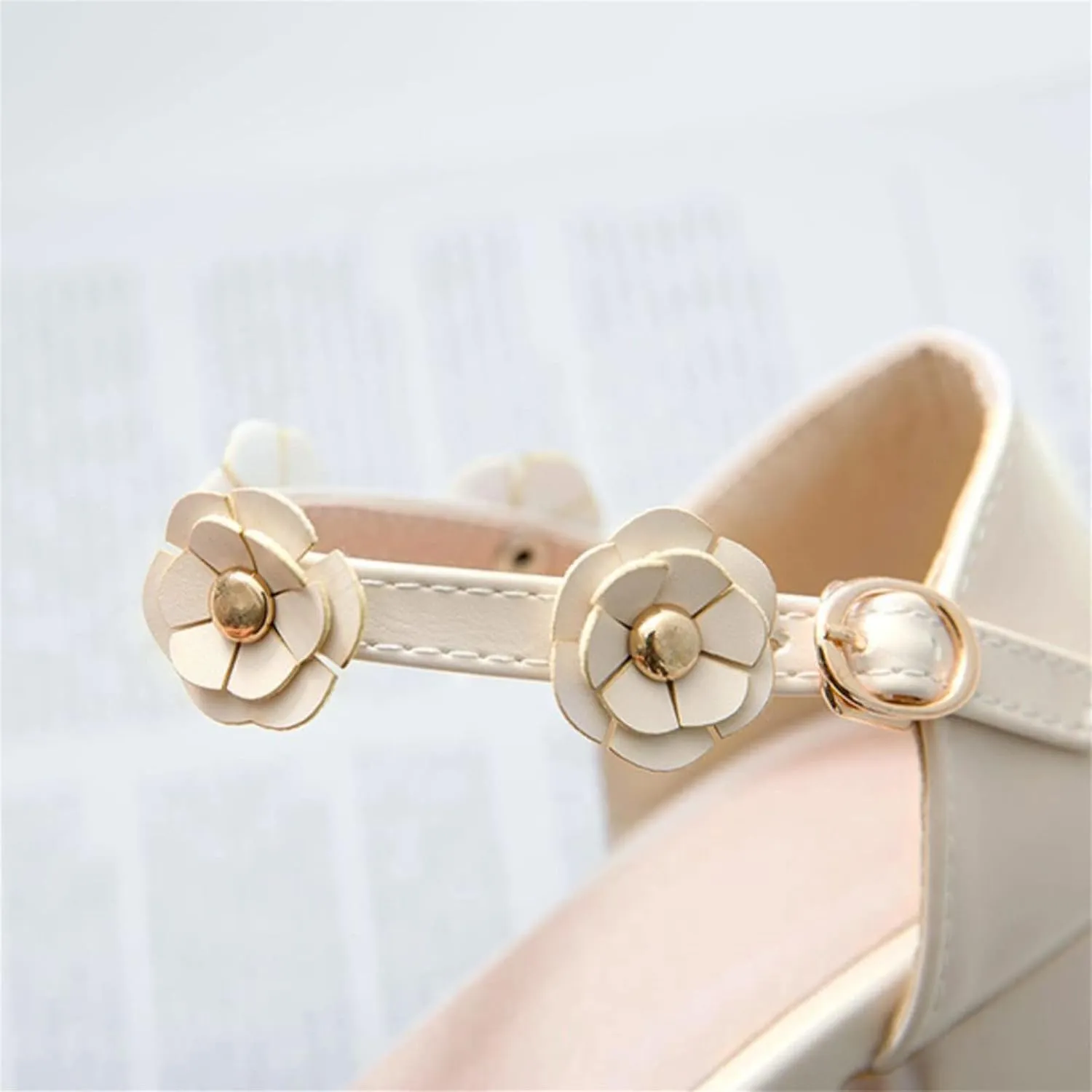 Big Kids Girls Mary 𝙹ane Dress Shoes Pumps Low Heels Flower High School Prom Shoes Kids Summer Sandals