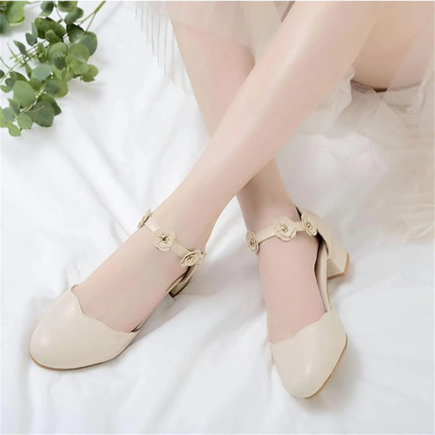 Big Kids Girls Mary 𝙹ane Dress Shoes Pumps Low Heels Flower High School Prom Shoes Kids Summer Sandals