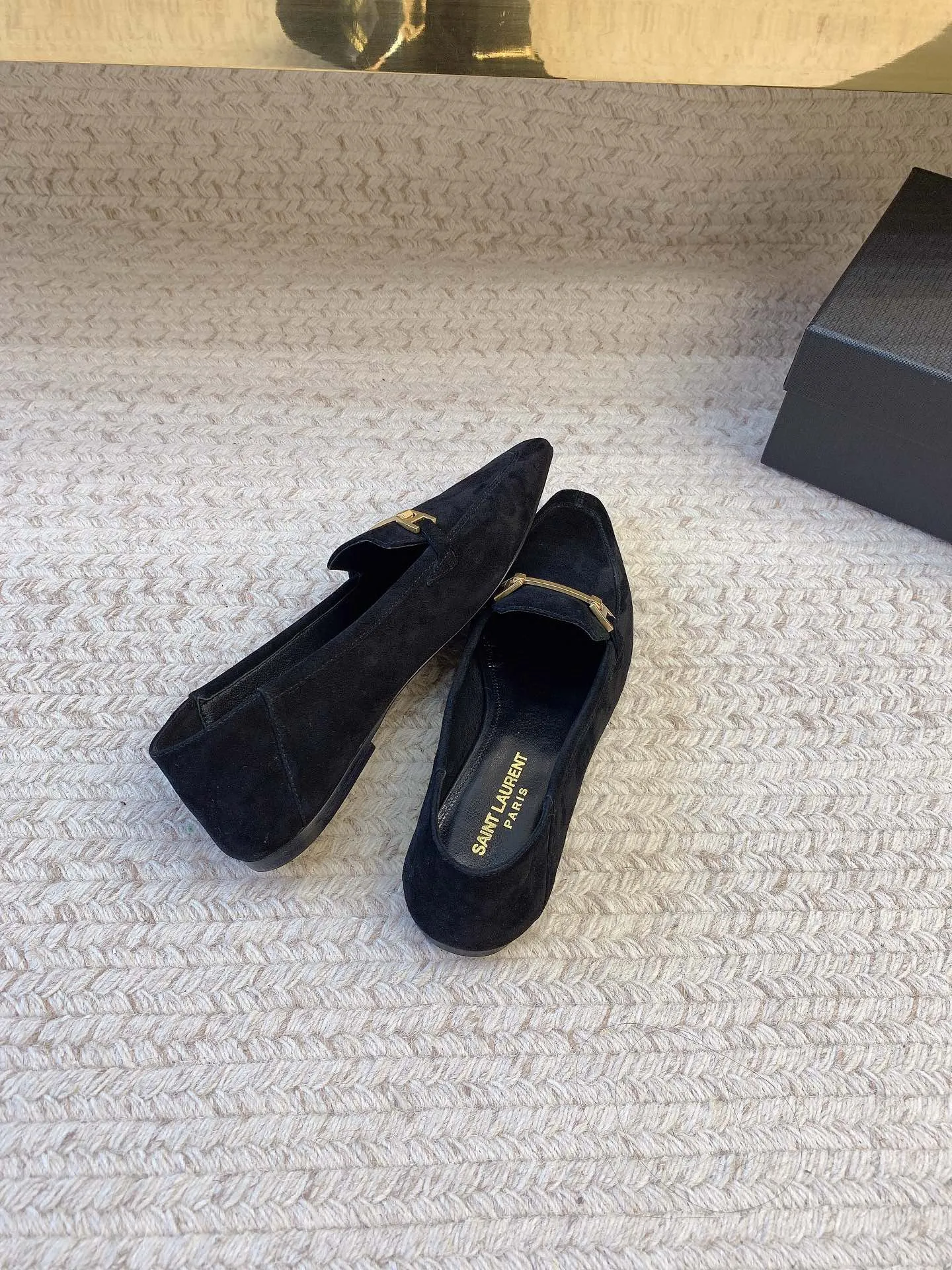 BLACK LOAFERS SUEDE Real-time GOLD HARDWARE Saint IN WITH Five-star Laurent