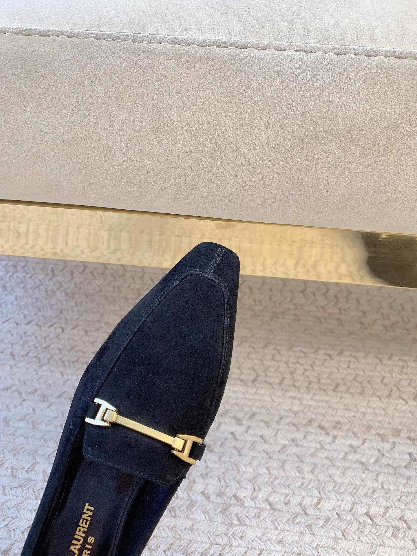 BLACK LOAFERS SUEDE Real-time GOLD HARDWARE Saint IN WITH Five-star Laurent