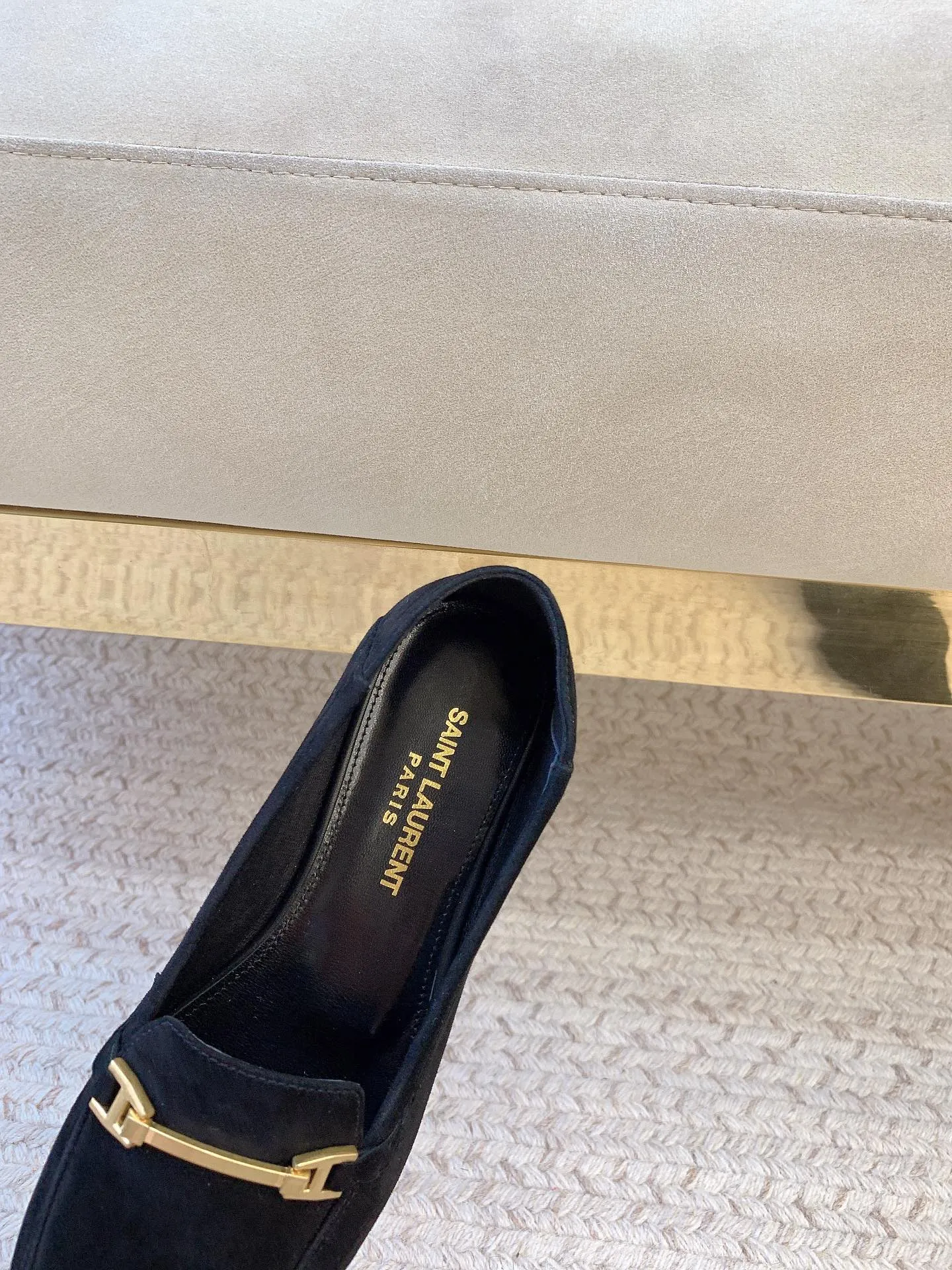 BLACK LOAFERS SUEDE Real-time GOLD HARDWARE Saint IN WITH Five-star Laurent