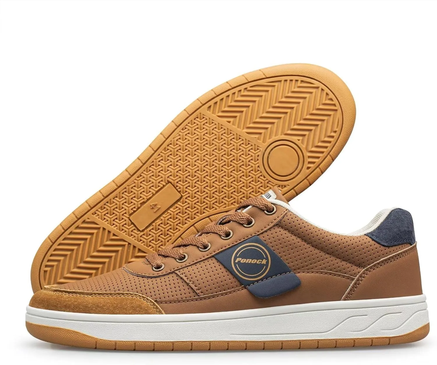BNR Mens Fashion Sneakers Skate Shoes Casual Comfortable Durable Black Navy Brown