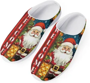 Boatee Women's Thick Bottom Slippers Blue Hibiscus Garden Clogs Sandals Bathroom Beach Sandals