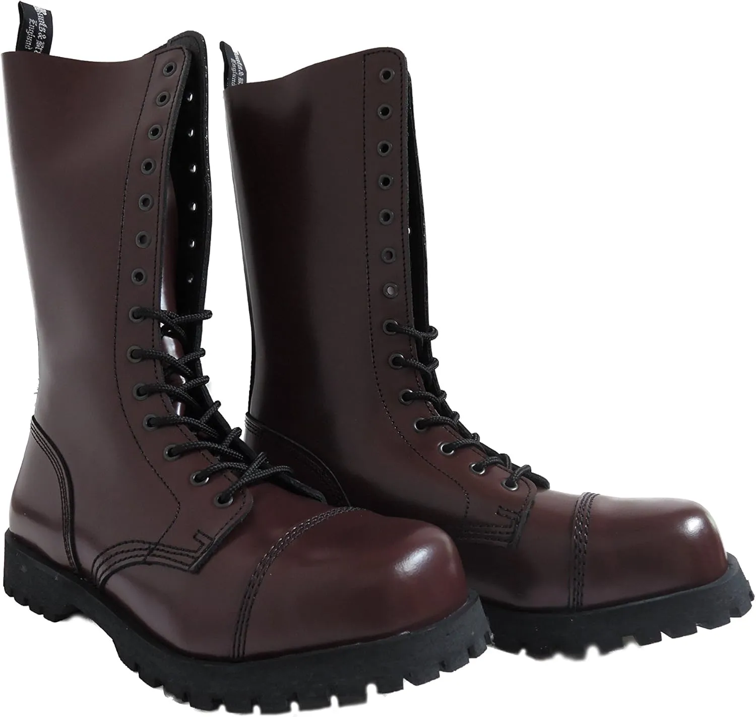 Boots & Braces England Men´s 14 Eye Oxblood Steel Toe Rangers