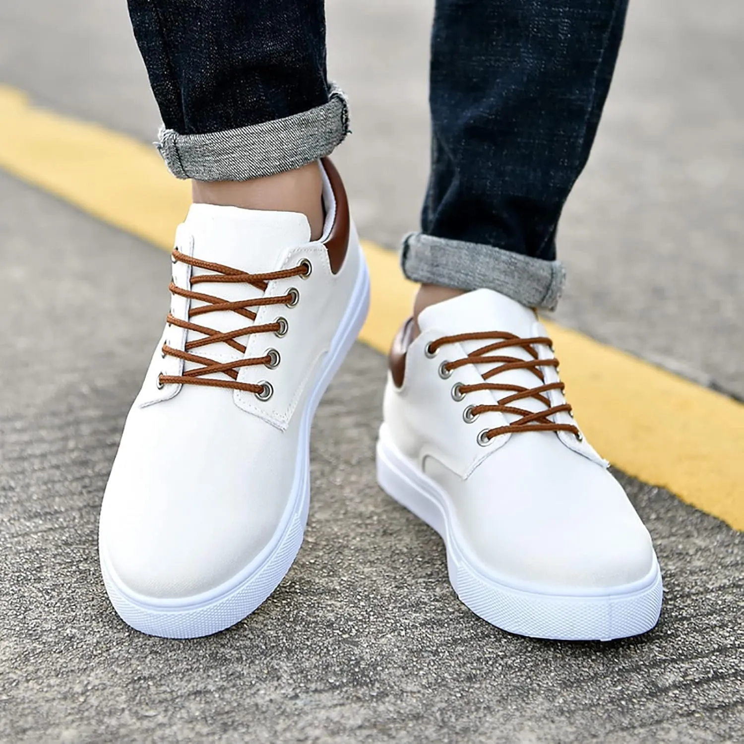 BORAMAX Men's Black Low Top Shoes Canvas Sneaker with Soft Insole Causal Dress Shoes for Men Comfortable Walking Shoes